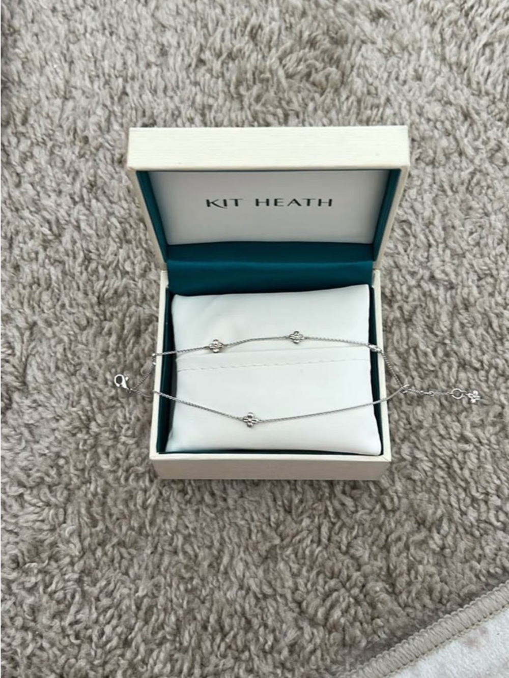 Kit Heath Silver Double Strand Bracelet with Tiny Sparkle Motifs